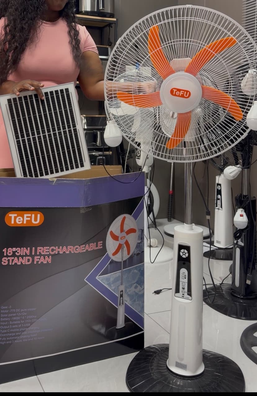 Solar standing fan