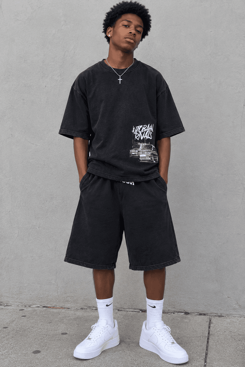 Men two pieces all black